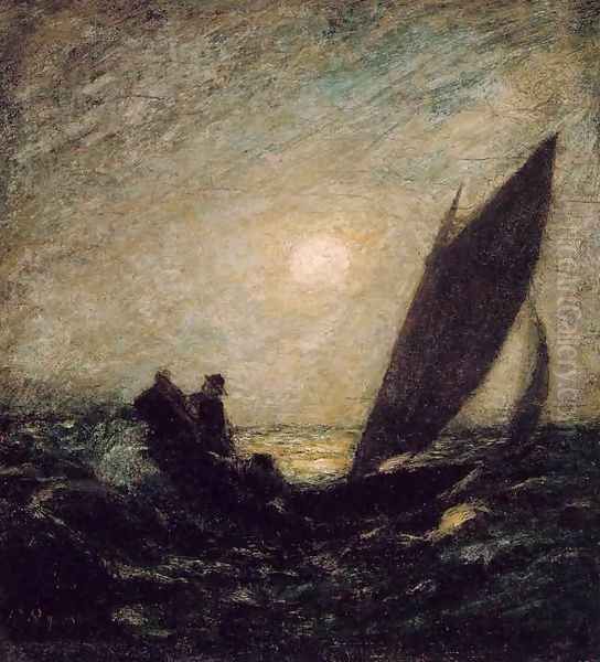 With Sloping Mast and Dipping Prow by Albert Pinkham Ryder