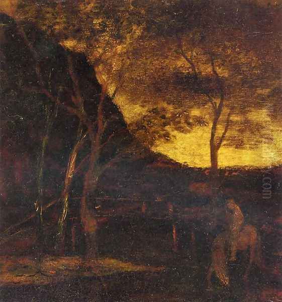 At the Ford Oil Painting by Albert Pinkham Ryder