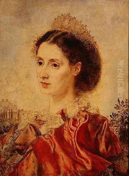 Portrait of Mrs Henry Francis Makins in Fancy Dress Oil Painting by Anton Romako