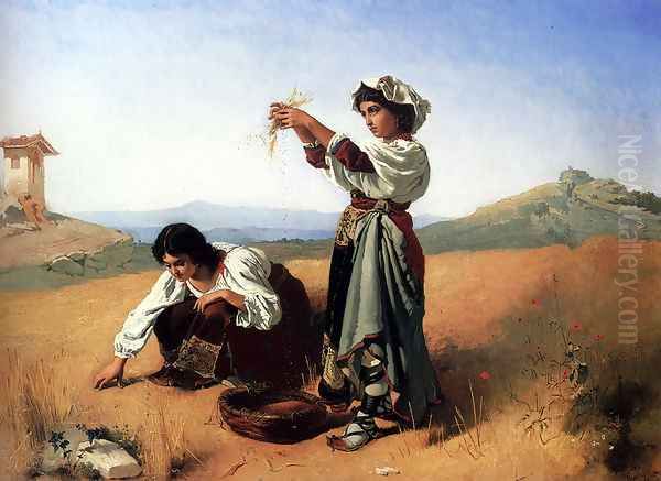 The Gleaners Oil Painting by Anton Romako