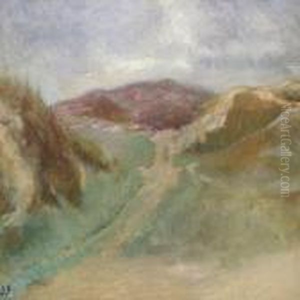 Landscape With Dunes Oil Painting by Julius Paulsen