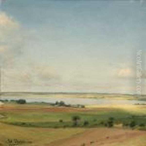 Landscape At Summertime Oil Painting by Julius Paulsen