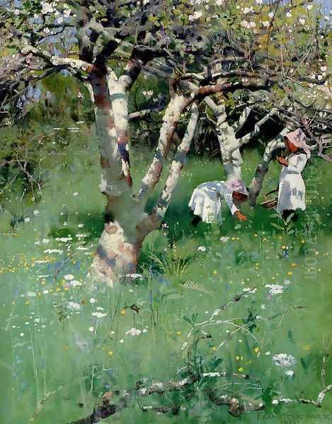 A Cornish Orchard Oil Painting by Frank Richards, R.B.A.