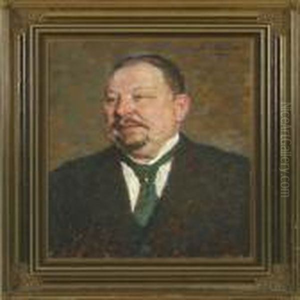 A Portrait Of Richard Wilstrup Oil Painting by Julius Paulsen