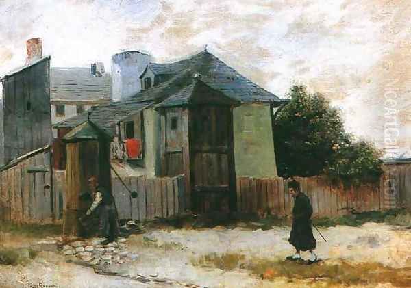 Street in Kazimierz Oil Painting by Jozef Rapacki