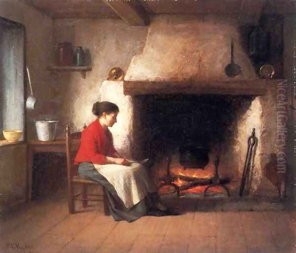 By the Hearth Oil Painting by Platt Powell Ryder