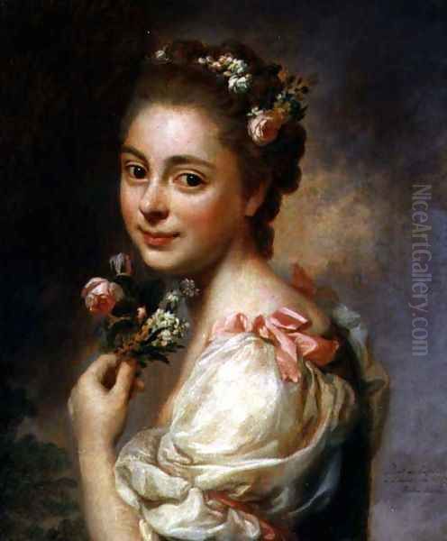 Portrait of the Artists Wife, Marie Suzanne, 1763 Oil Painting by Alexander Roslin