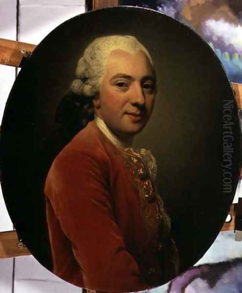 Portrait of a Man in a Red Caftan, 1764 Oil Painting by Alexander Roslin