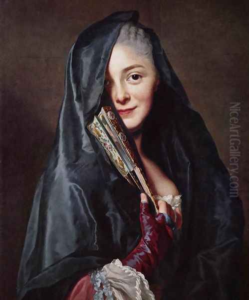 The Lady with the Veil (The Artist's Wife) Oil Painting by Alexander Roslin