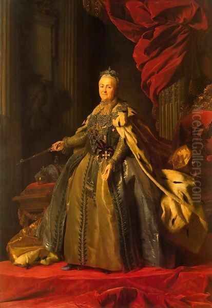 Portrait of Catherine II Oil Painting by Alexander Roslin