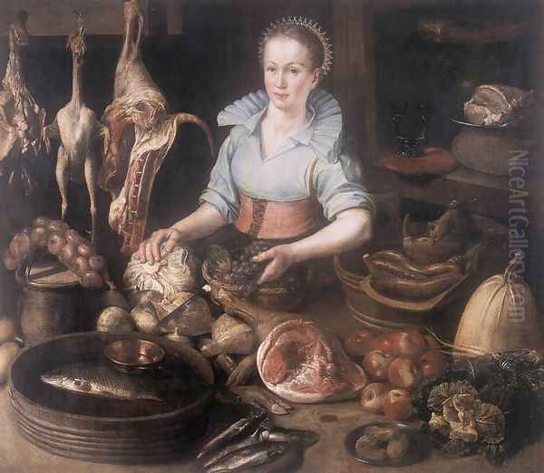 The Kitchen Maid 1628 Oil Painting by Pieter Cornelisz van Ryck