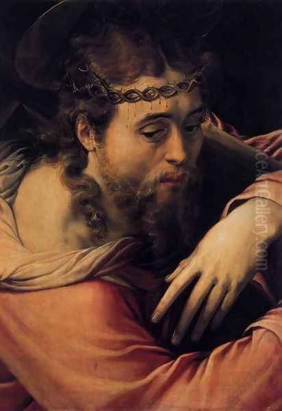 Christ Carrying the Cross 1540s Oil Painting by Francesco de' Rossi