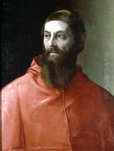 Cardinal Rudolfo Pio, Bishop of Faenza c.1500-64, 1528 Oil Painting by Francesco de' Rossi