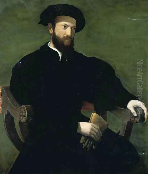 Portrait of a Gentleman 1543-46 Oil Painting by Francesco de' Rossi