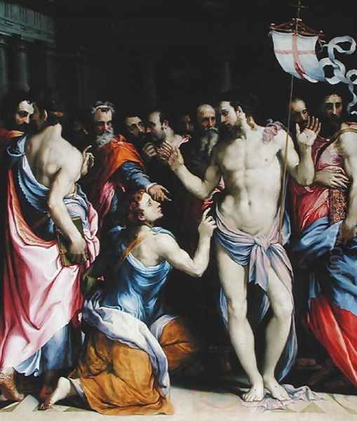 The Incredulity of St. Thomas, c.1547 Oil Painting by Francesco de' Rossi