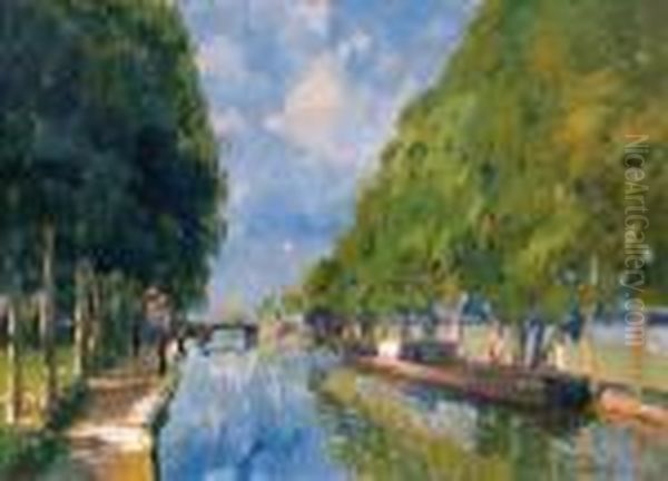 Le Canal. Oil Painting by Elie Anatole Pavil