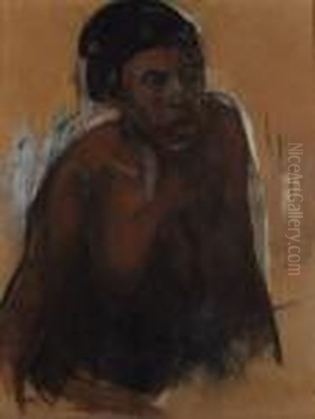 Portrait D'une Jeune Africaine Oil Painting by Elie Anatole Pavil