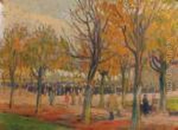 Promenade Dans Le Parc Oil Painting by Elie Anatole Pavil