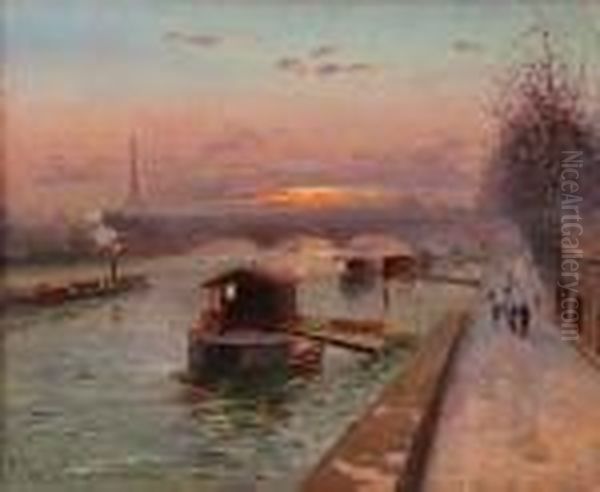 Le Pont De La Concorde Oil Painting by Elie Anatole Pavil