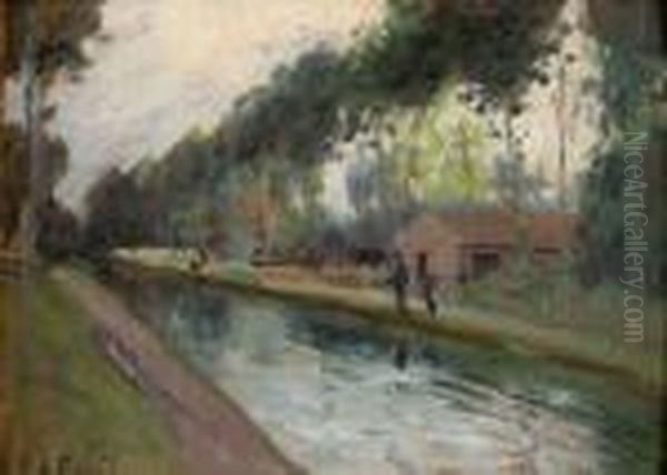 Promenade Le Long Du Canal by Elie Anatole Pavil