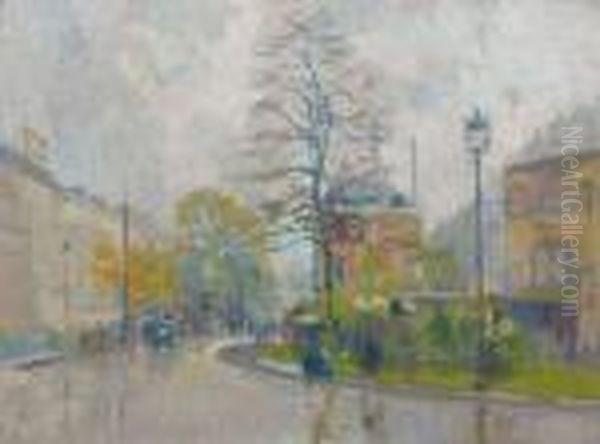 Paris Sous La Pluie Oil Painting by Elie Anatole Pavil