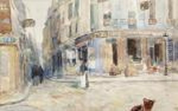 Scene Du Quartier Des Halles Oil Painting by Elie Anatole Pavil