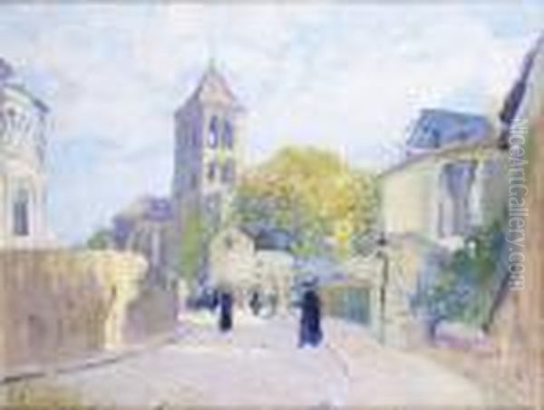 Rue Animee Pres De L'eglise Oil Painting by Elie Anatole Pavil