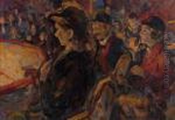 Au Theatre Oil Painting by Elie Anatole Pavil