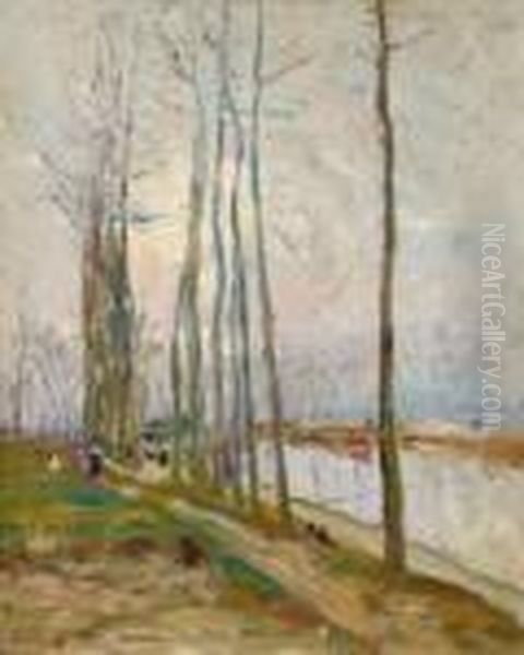 Bord De Riviere Oil Painting by Elie Anatole Pavil