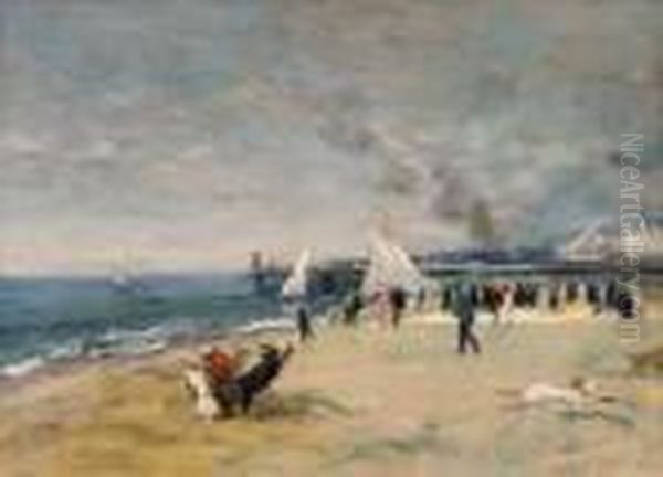 Bord De Plage Oil Painting by Elie Anatole Pavil