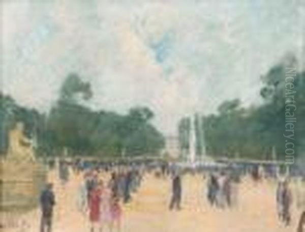 Au Jardin Du Luxembourg Oil Painting by Elie Anatole Pavil