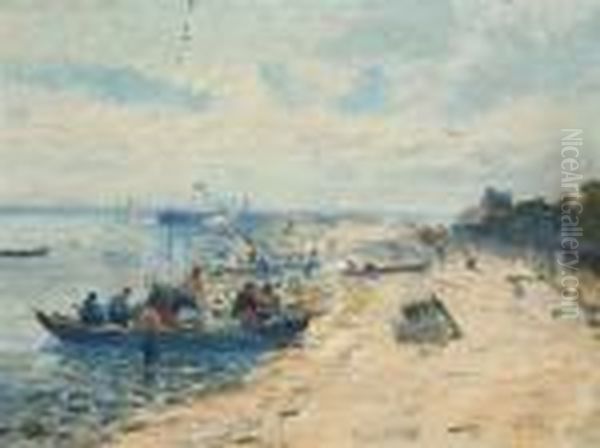 Mariniers D'arcachon Oil Painting by Elie Anatole Pavil