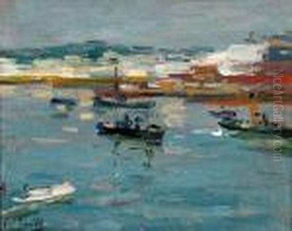 Le Port De Tanger Oil Painting by Elie Anatole Pavil