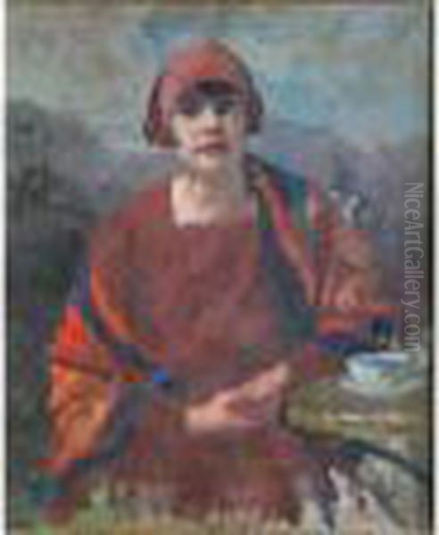 Femme A La Tasse De The Oil Painting by Elie Anatole Pavil