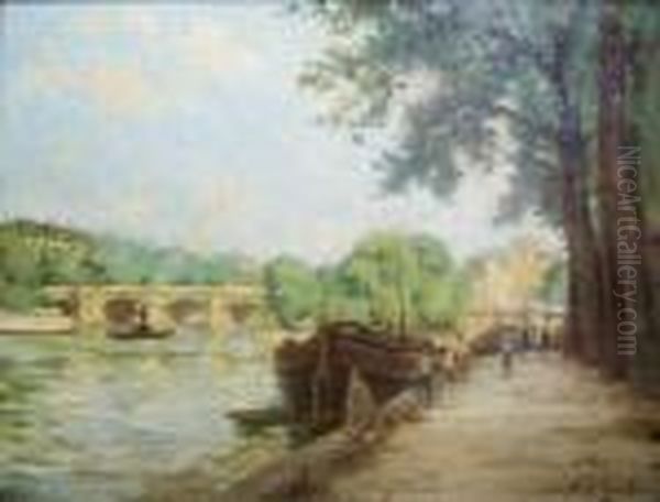 Quais De La Seine Oil Painting by Elie Anatole Pavil