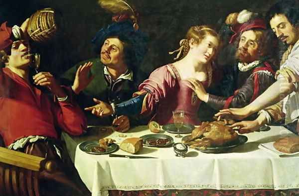 The Meal Oil Painting by Theodoor Rombouts