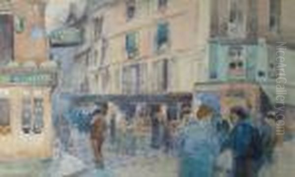 Scene De Rue Oil Painting by Elie Anatole Pavil