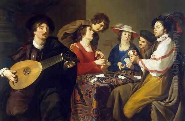 Card Game Oil Painting by Theodoor Rombouts