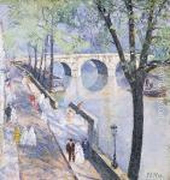 Paris, Le Pont Marie Oil Painting by Elie Anatole Pavil