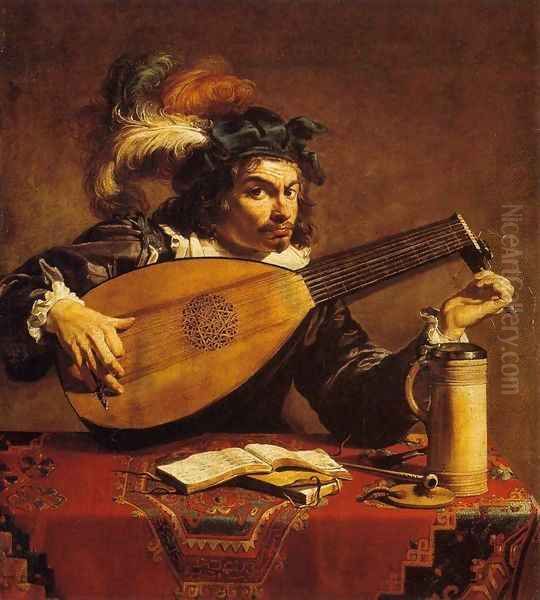 The Lute Player Oil Painting by Theodoor Rombouts