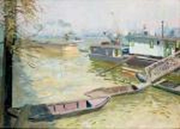 Les Inondations De 1900 A Paris Oil Painting by Elie Anatole Pavil