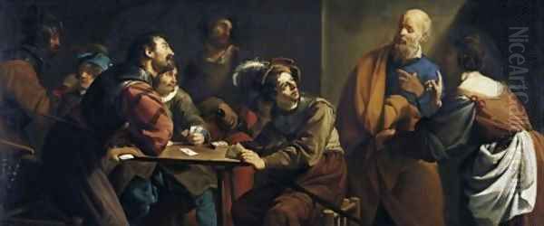 The Denial of St Peter Oil Painting by Theodoor Rombouts