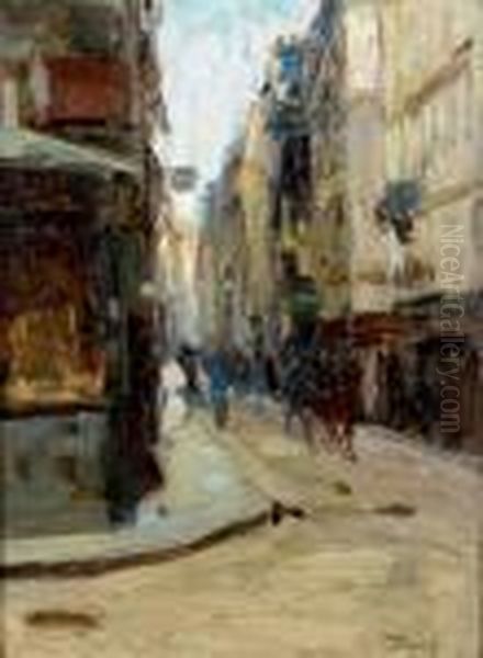 Rue De Seine, L'hiver Oil Painting by Elie Anatole Pavil