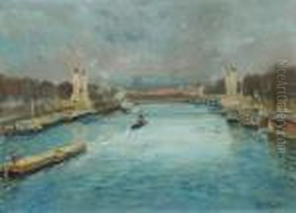 Vue Du Pont Alexand Oil Painting by Elie Anatole Pavil