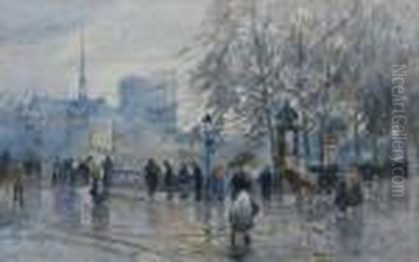 Sur Les Quais Oil Painting by Elie Anatole Pavil