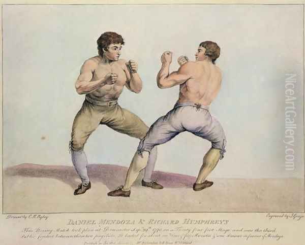 Boxing Match Between Daniel Mendoza and Richard Humphreys, 29th September 1790 Oil Painting by Charles Reuben Ryley