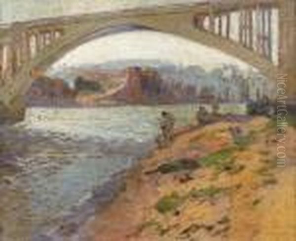 Sous Le Pont Oil Painting by Elie Anatole Pavil