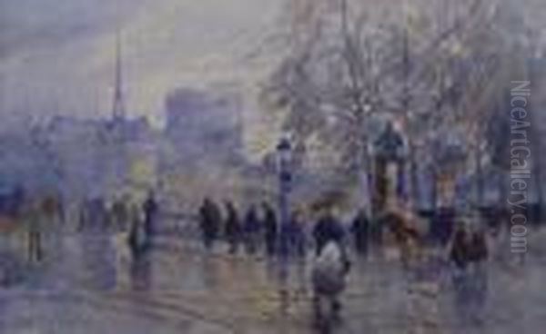 Sicht Auf Notre Dame In Paris Oil Painting by Elie Anatole Pavil