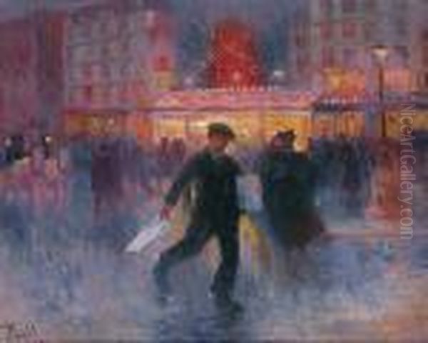 Paris, Le Moulin Rouge Oil Painting by Elie Anatole Pavil