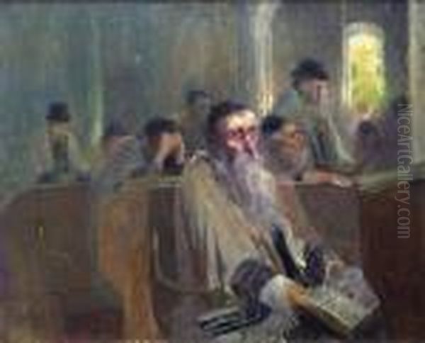 The Synagogue Oil Painting by Elie Anatole Pavil